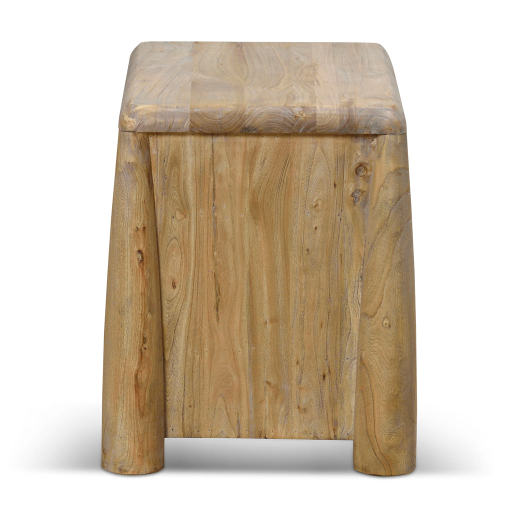 Varika 55cm Bedside Table - Natural Bedside Table Reclaimed-Core   