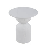 Gabriel Round Side Table - Full White Side Table Nicki-Core