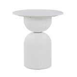 Gabriel Round Side Table - Full White Side Table Nicki-Core