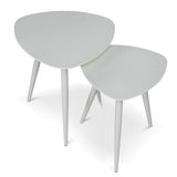 Ex Display - Set of 2 - Lauren Side Table - White Side Table KD-Core