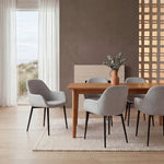 Set of 2 - Lynton Fabric Dining chair - Silver Grey Dining Chair Swady-Core
