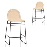 Ex Display - Kelton 65cm Rattan Barstool - Natural Seat Bar Stool New Home-Core