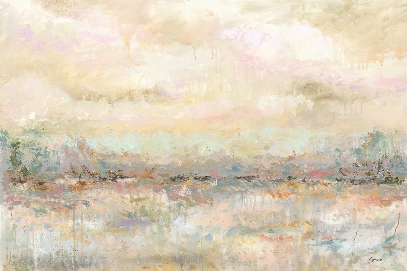 Soft Light, By Karen Cavania Wall Art Gioia-Local Gold Framed Canvas 60x40cm