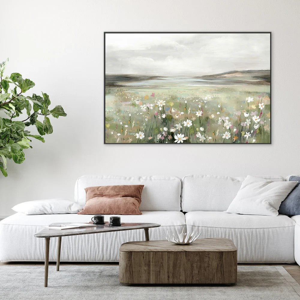 Soft Meadow Under Cloudy Sky, By Hannah Dawson Wall Art Gioia-Local
