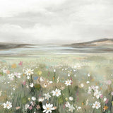 Soft Meadow Under Cloudy Sky, By Hannah Dawson Wall Art Gioia-Local 60x40cm Framed Canvas Gold