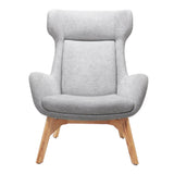 Solypac Fabric Wingback Chair - Light Grey Lounge Chair Rline-Local