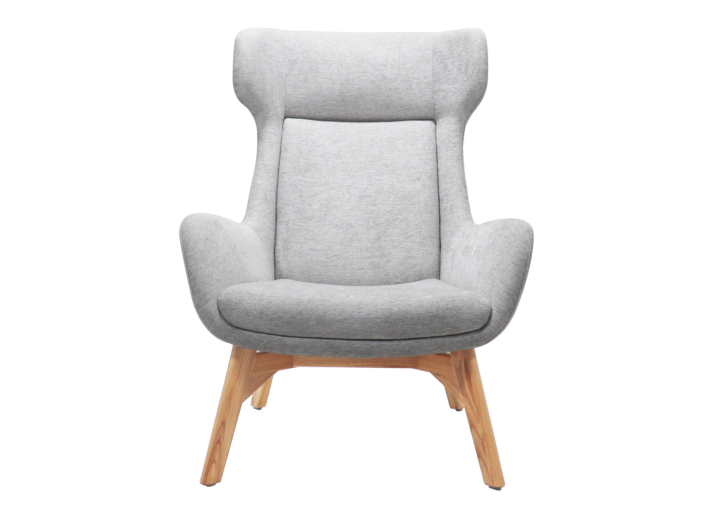 Solypac Fabric Wingback Chair - Light Grey Lounge Chair Rline-Local