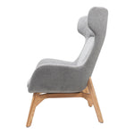 Solypac Fabric Wingback Chair - Light Grey Lounge Chair Rline-Local