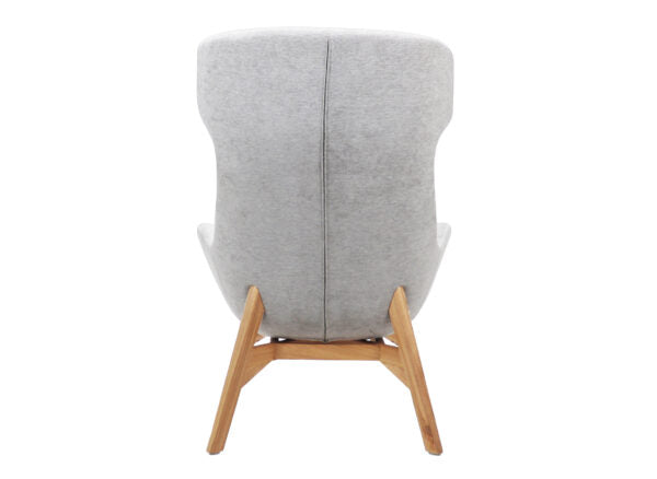 Solypac Fabric Wingback Chair - Light Grey Lounge Chair Rline-Local