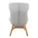 Solypac Fabric Wingback Chair - Light Grey Lounge Chair Rline-Local