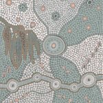 Spirits In The Sky, Dusty Green And Pink, By Domica Hill Wall Art Gioia-Local 50x50cm Framed Canvas Gold