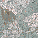Spirits In The Sky, Dusty Green And Pink, By Domica Hill Wall Art Gioia-Local 50x50cm Framed Canvas Gold
