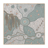 Spirits In The Sky, Dusty Green And Pink, By Domica Hill Wall Art Gioia-Local 50x50cm Framed Canvas Oak