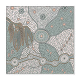 Spirits In The Sky, Dusty Green And Pink, By Domica Hill Wall Art Gioia-Local 50x50cm Framed Canvas White