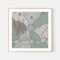 Spirits In The Sky, Dusty Green And Pink, By Domica Hill Wall Art Gioia-Local 50x50cm Framed Poster Black