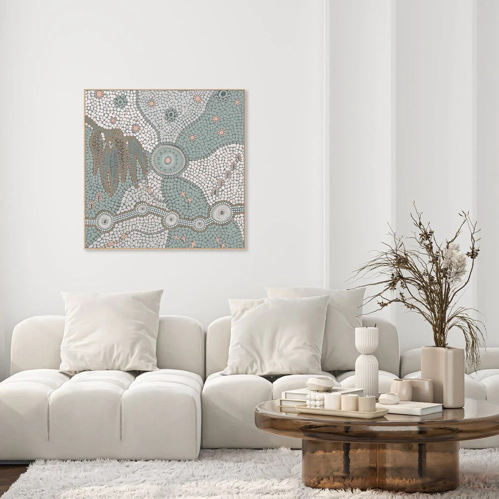 Spirits In The Sky, Dusty Green And Pink, By Domica Hill Wall Art Gioia-Local