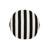 Ex Display - Stripe 40cm Round Cushion - Black Cushion Warran-Local