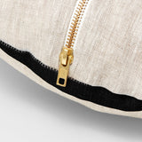 Ex Display - Stripe 40cm Round Cushion - Black Cushion Warran-Local