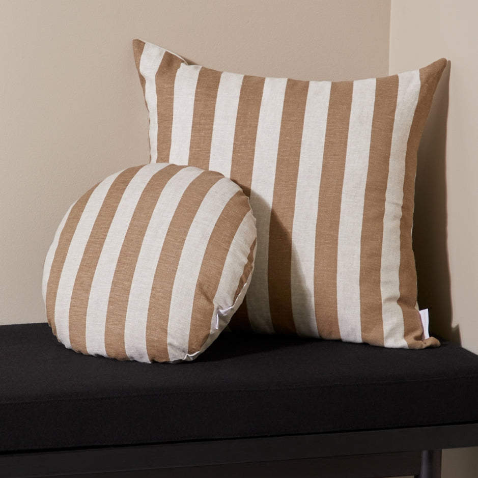 Ex Display - Stripe 40cm Round Cushion - Hazel Cushion Warran-Local