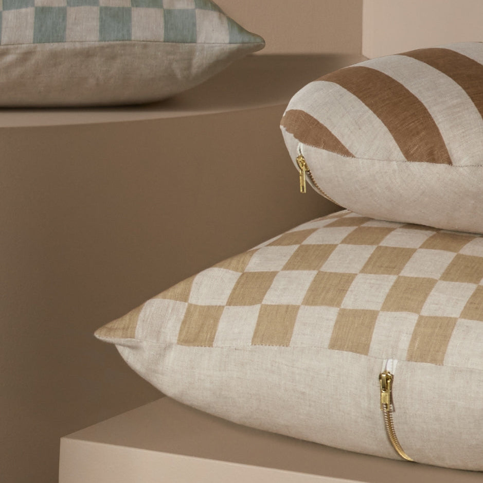 Ex Display - Stripe 40cm Round Cushion - Hazel Cushion Warran-Local