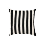 Ex Display - Stripe 50cm Square Cushion - Black with Feather Insert Cushion Warran-Local