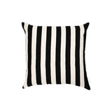 Ex Display - Stripe 50cm Square Cushion - Black with Feather Insert Cushion Warran-Local