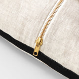 Ex Display - Stripe 50cm Square Cushion - Black with Feather Insert Cushion Warran-Local