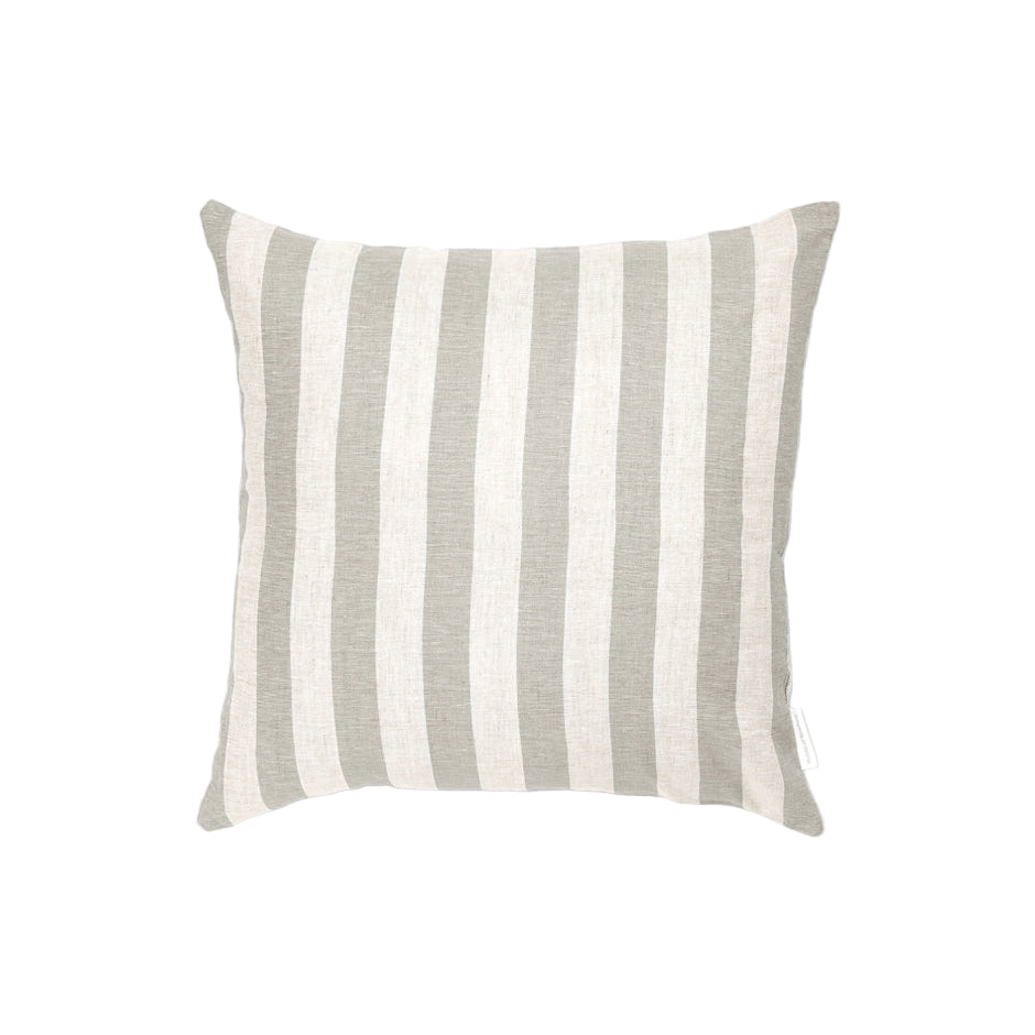 Ex Display - Stripe 50cm Square Cushion - Mist with Feather Insert Cushion Warran-Local