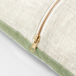 Ex Display - Stripe 50cm Square Cushion - Sage with Feather Insert Cushion Warran-Local