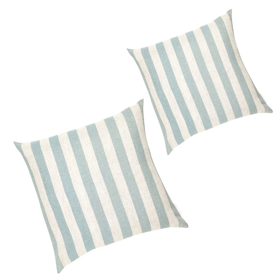 Set of 2 - Stripe 50cm Square Cushion - Sky Cushion Warran-Local   