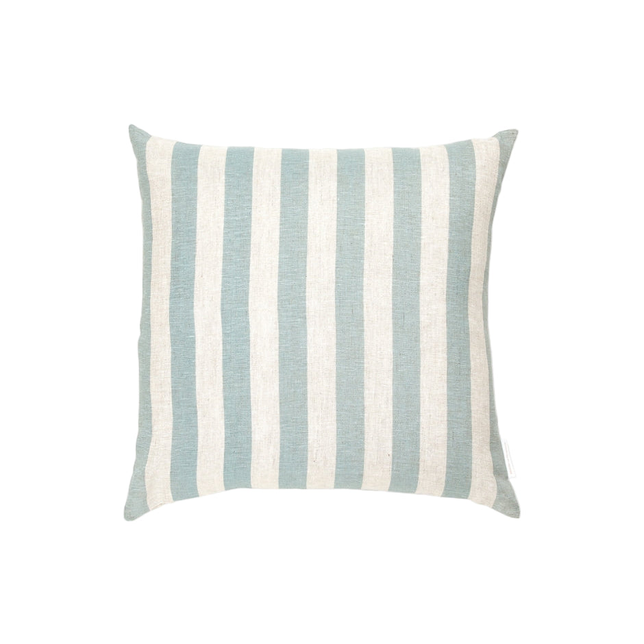 Ex Display - Stripe 50cm Square Cushion - Sky with Feather Insert Cushion Warran-Local