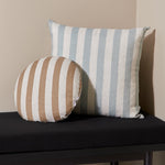 Ex Display - Stripe 50cm Square Cushion - Sky with Feather Insert Cushion Warran-Local