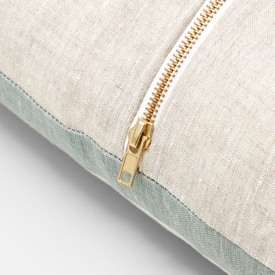 Ex Display - Stripe 50cm Square Cushion - Sky with Feather Insert Cushion Warran-Local