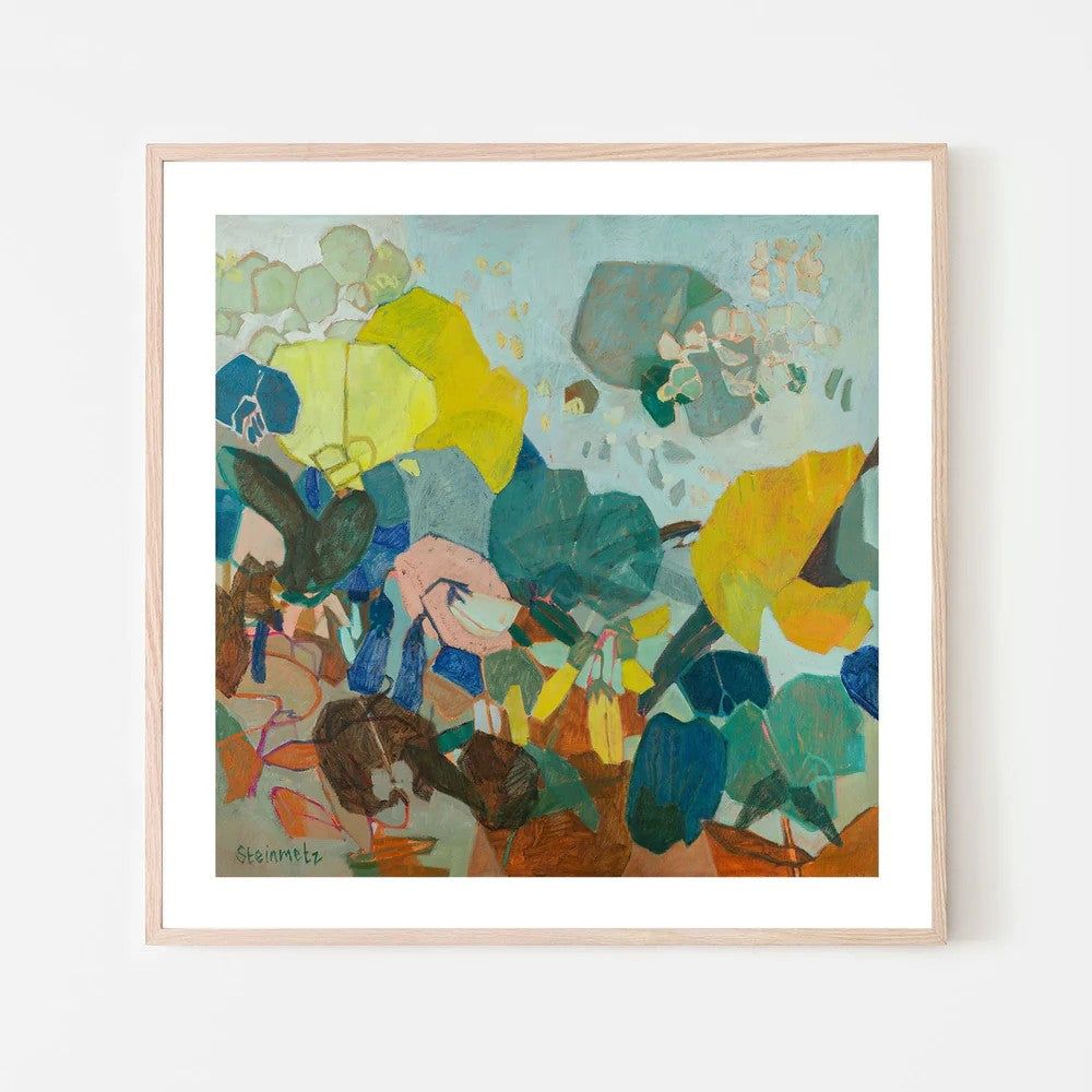 Sweet Pea Flutter, By Jeanette Vertentes Wall Art Gioia-Local 50x50cm Framed Poster Black