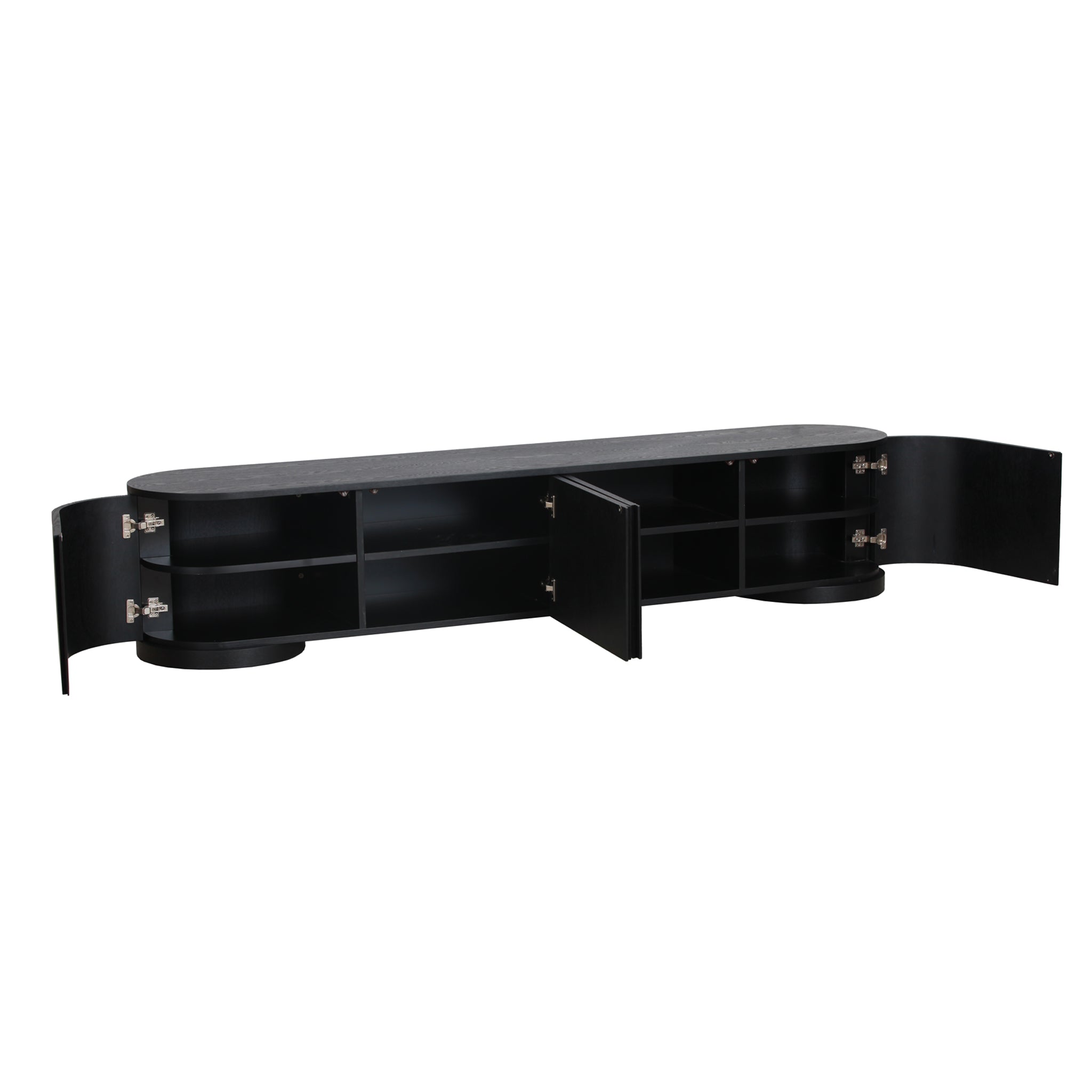 Anja 2.2m TV Entertainment Unit - Full Black TV/Entertainment Unit Dwood-Core