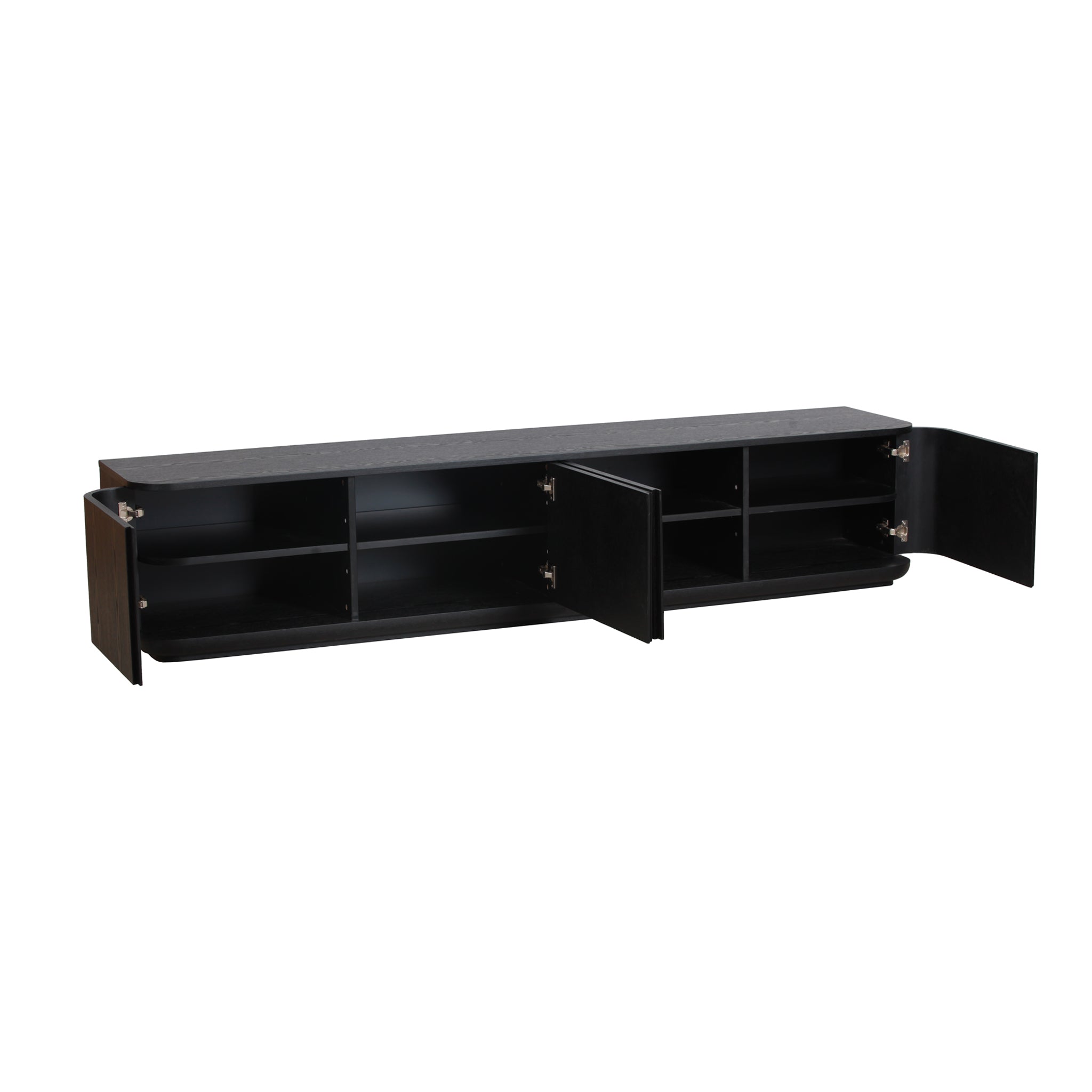 Sahar 2.2m TV Entertainment Unit - Full Black TV/Entertainment Unit Dwood-Core
