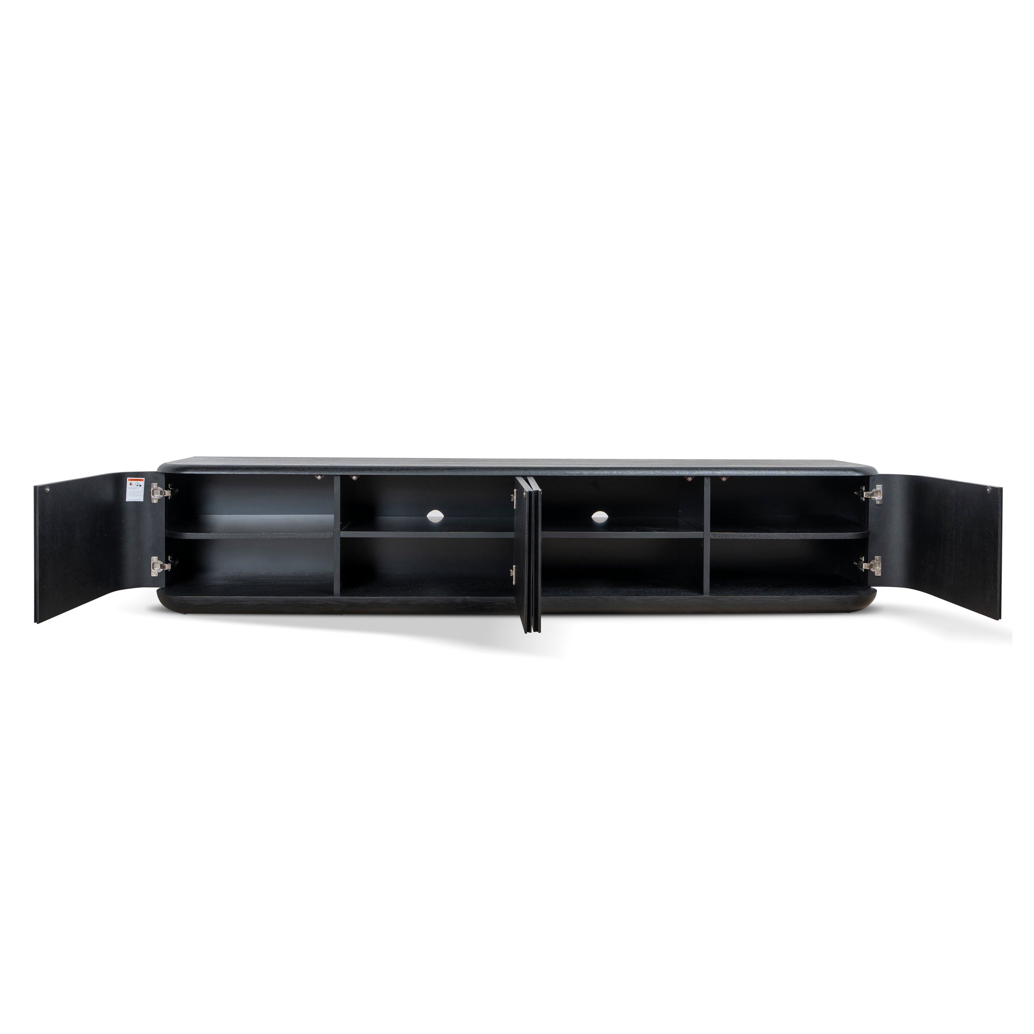 Sahar 2.2m TV Entertainment Unit - Full Black TV/Entertainment Unit Dwood-Core