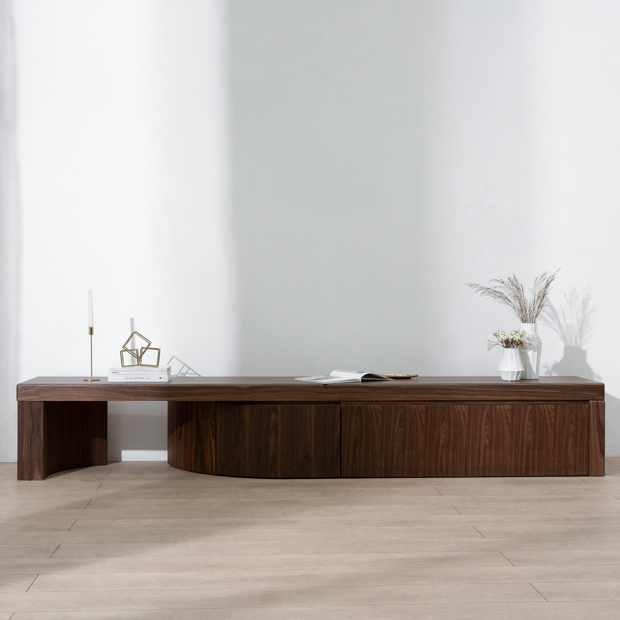 Ruvo Extendable TV Entertainment Unit - Walnut TV/Entertainment Unit Century-Core
