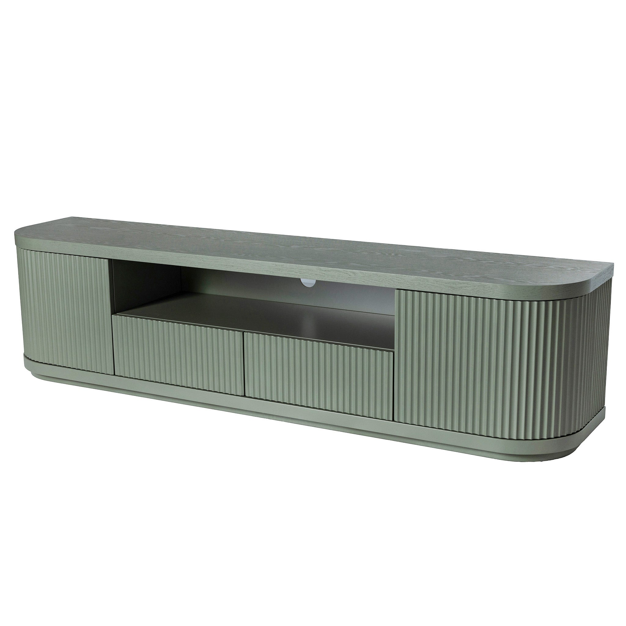 Elino 2m Veneer Top Entertainment TV Unit - Sage Green TV/Entertainment Unit Dwood-Core