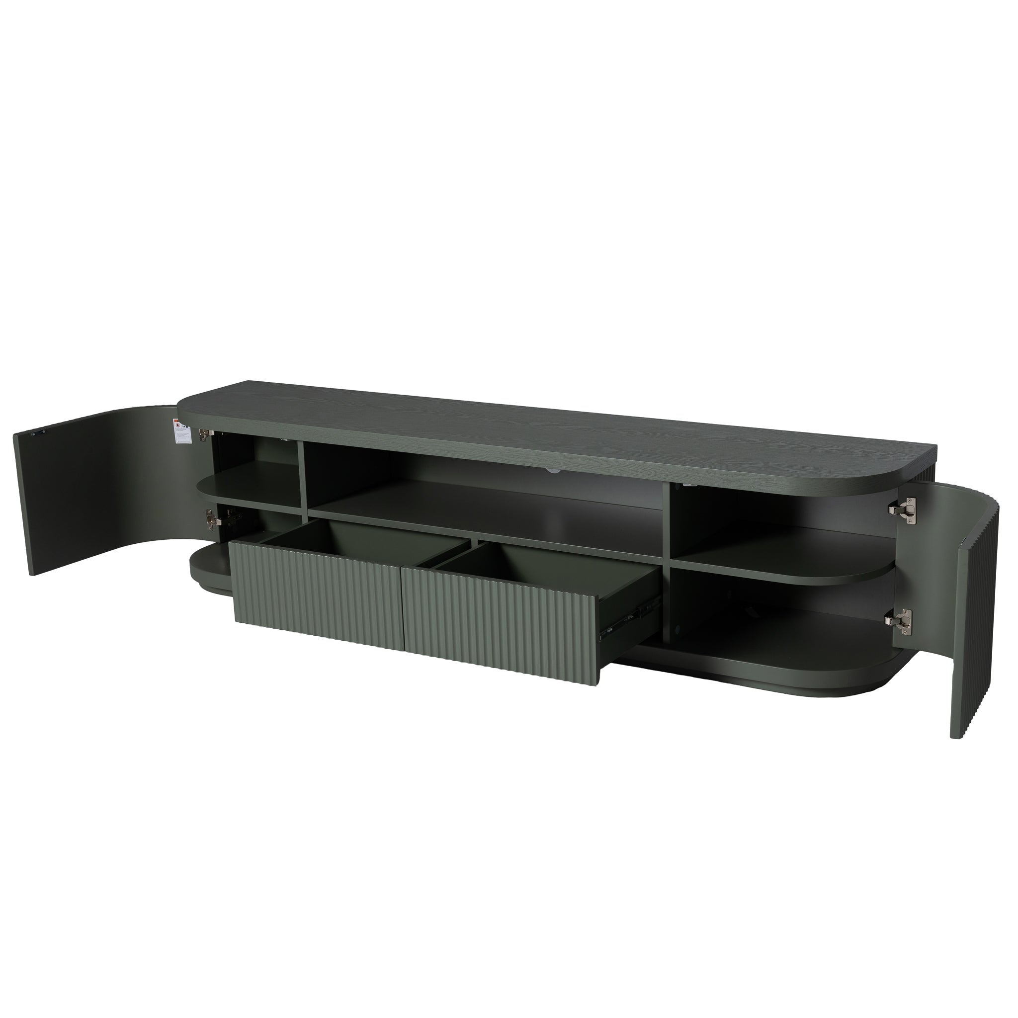 Elino 2m Veneer Top Entertainment TV Unit - Sage Green TV/Entertainment Unit Dwood-Core