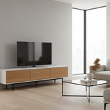 Alto 2m Wooden TV Entertainment Unit With Natural Drawers - White Frame TV/Entertainment Unit Better B-Core