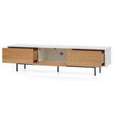 Alto 2m Wooden TV Entertainment Unit With Natural Drawers - White Frame TV/Entertainment Unit Better B-Core   