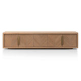 Ex Display - Miriam 2.23m Entertainment TV Unit - Dusty Oak with Gold Handle TV/Entertainment Unit Valerie-Core