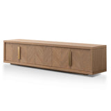 Ex Display - Miriam 2.23m Entertainment TV Unit - Dusty Oak with Gold Handle TV/Entertainment Unit Valerie-Core
