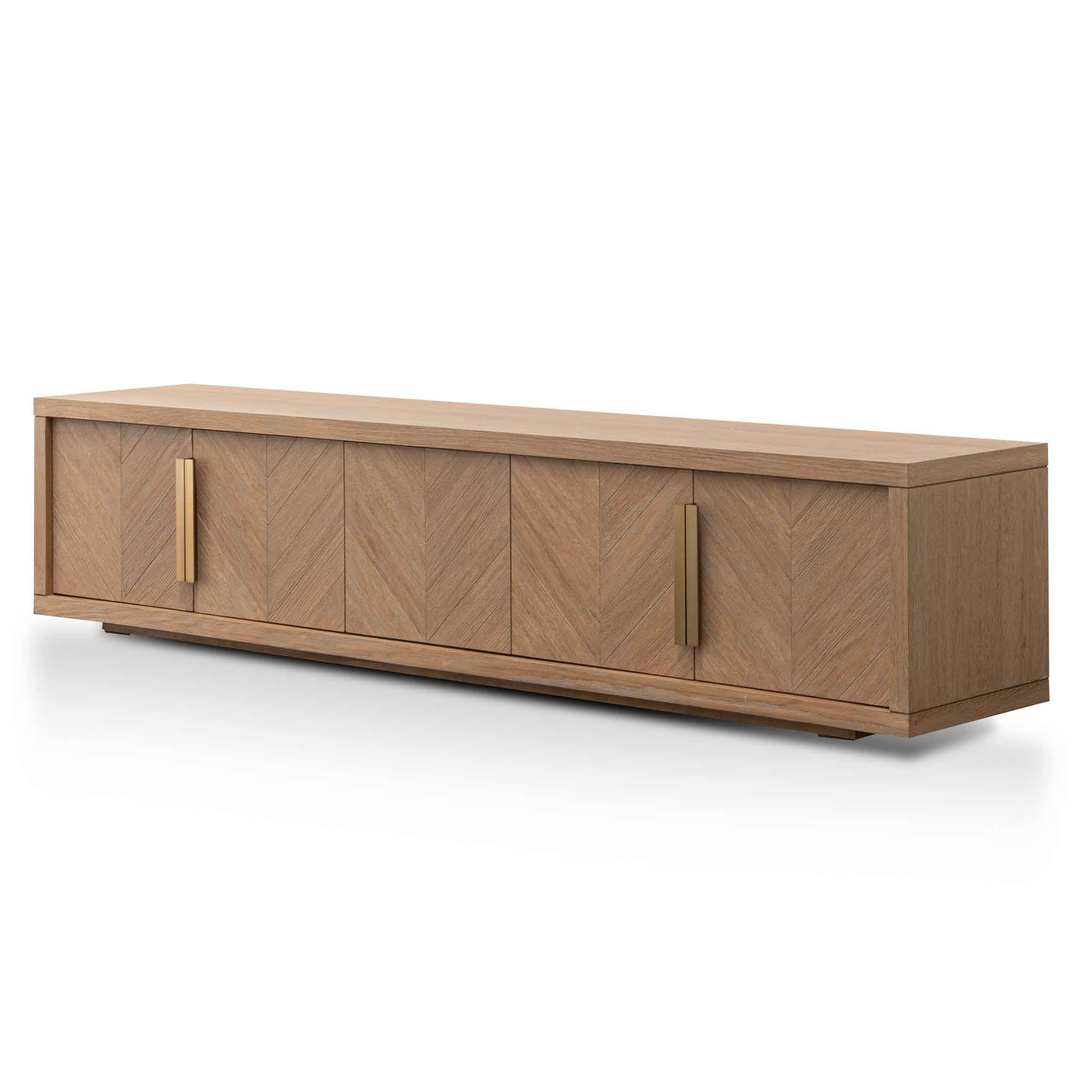 Ex Display - Miriam 2.23m Entertainment TV Unit - Dusty Oak with Gold Handle TV/Entertainment Unit Valerie-Core