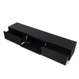 Letty-V2 2.3m Wooden Entertainment Unit - Full Black