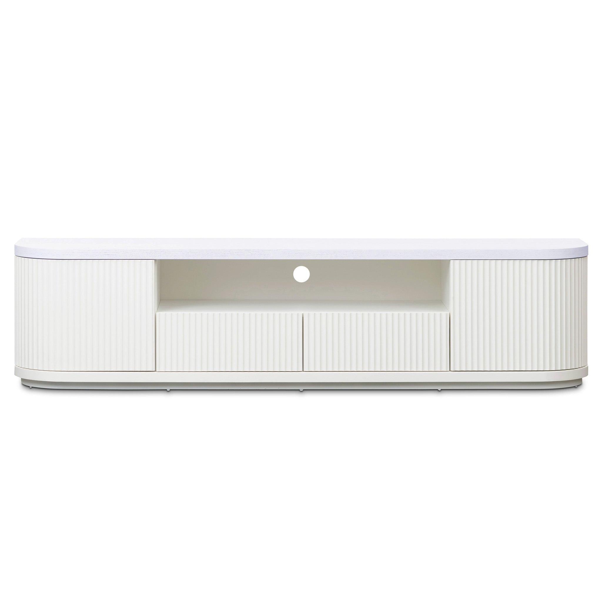 Elino 2m Veneer Top Entertainment TV Unit - Two-Tone White TV/Entertainment Unit Dwood-Core