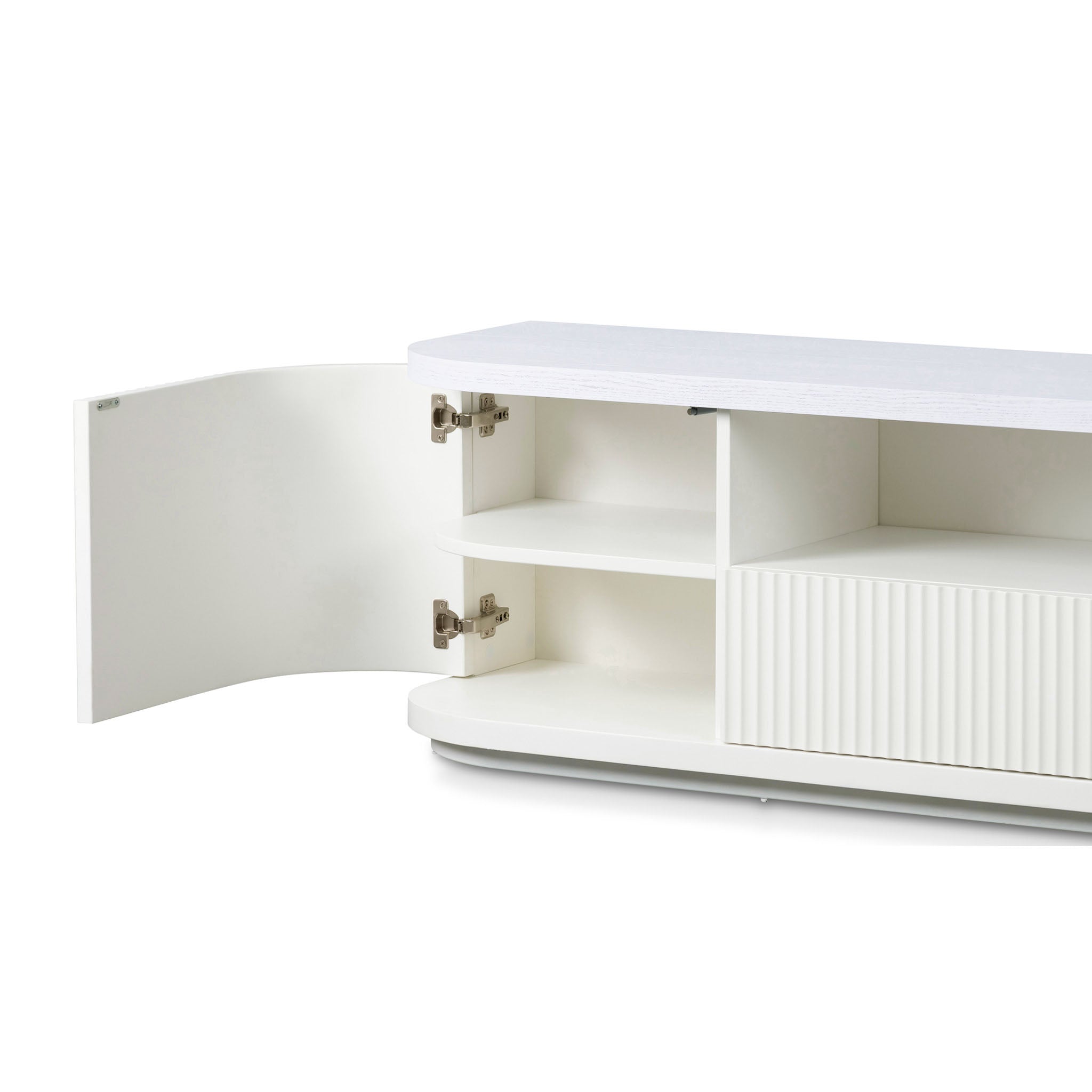 Elino 2m Veneer Top Entertainment TV Unit - Two-Tone White TV/Entertainment Unit Dwood-Core
