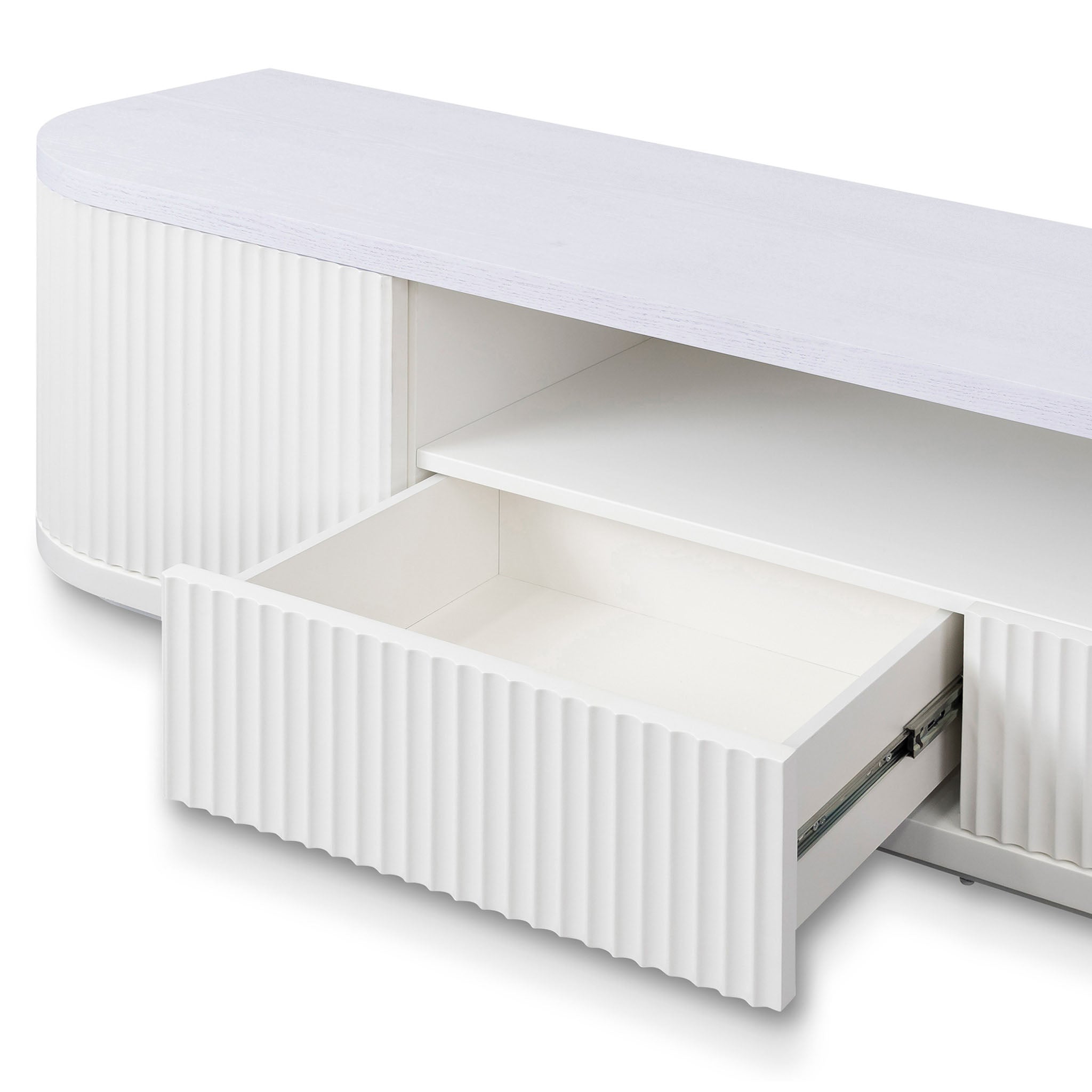 Elino 2m Veneer Top Entertainment TV Unit - Two-Tone White TV/Entertainment Unit Dwood-Core