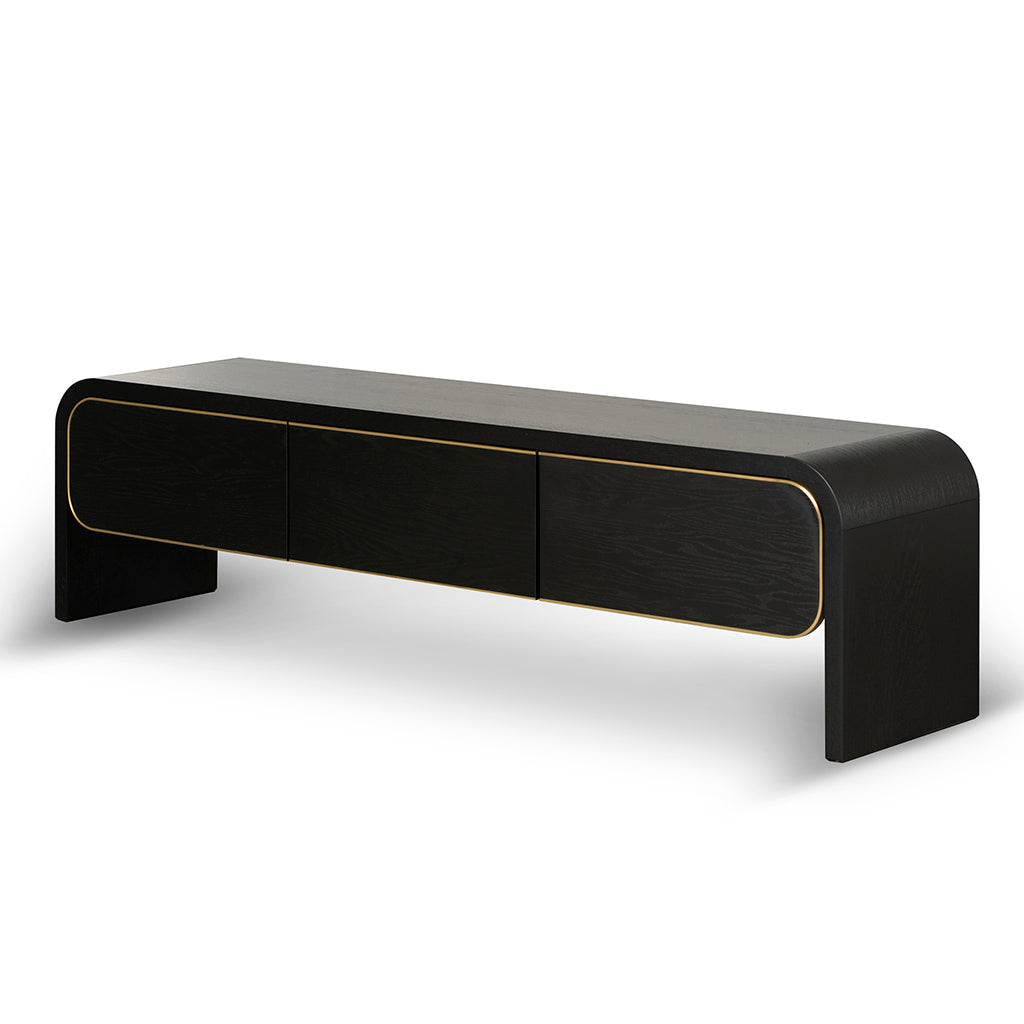 Boran 2m TV Entertainment Unit - Textured Espresso Black